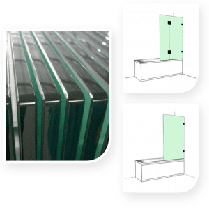 Frameless Over Bath Shower Screens